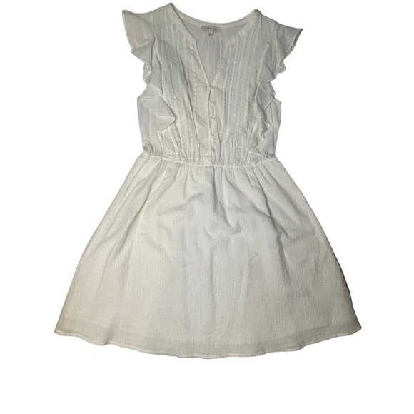 Skies Are Blue Dresses & Skirts - Skies Are Blue White Dress Size Medium Cotton Boho Prairie Ruffle‎